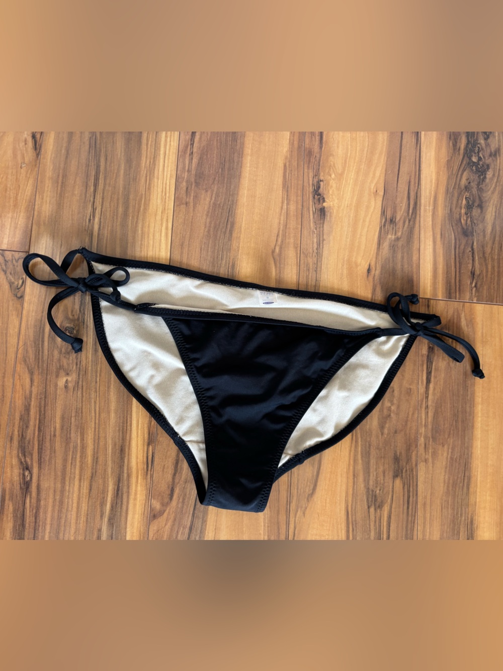 Old Navy Vintage Black Tie-Side Bikini Bottom size S